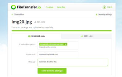 An alternative to FileTransfer.io (based on Outlook and OneDrive) for large file transfers